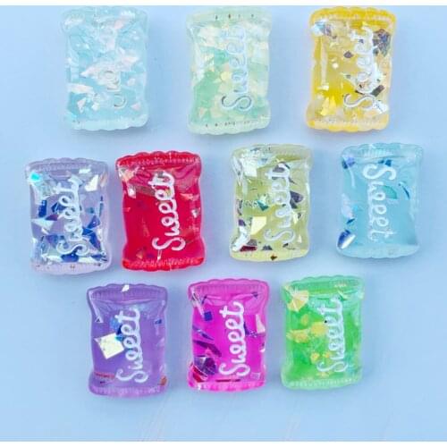 10 Cute Cartoon Shiny Candy Series Resin Kawaii Flat Bottom Scrapbook DIY Crafts Decoration Accessories 077
