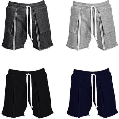 2021 Summer New Solid Color Mens Sports Fitness Five-Point Pants Fashion Personality Stretch Loose Breathable Casual Shorts