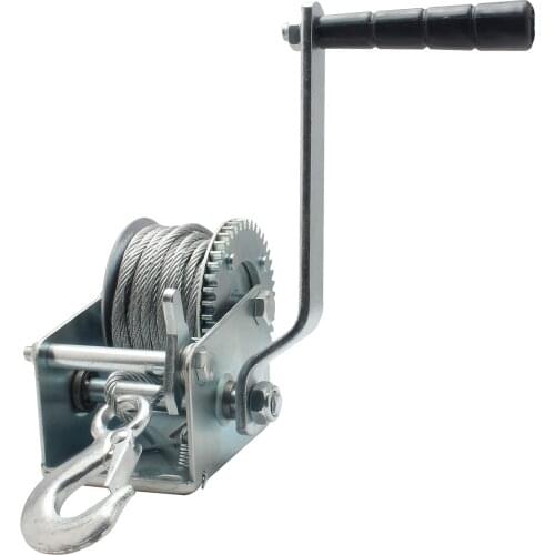 600lb Steel Cable Hand Winch Crank Gear Winch ATV Boat Trailer Heavy Duty