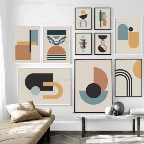 Abstract Color Block Khaki Poster Geometric Nordic Posters and Prints Wall Art Canvas Painting for Living Room Home Decoration