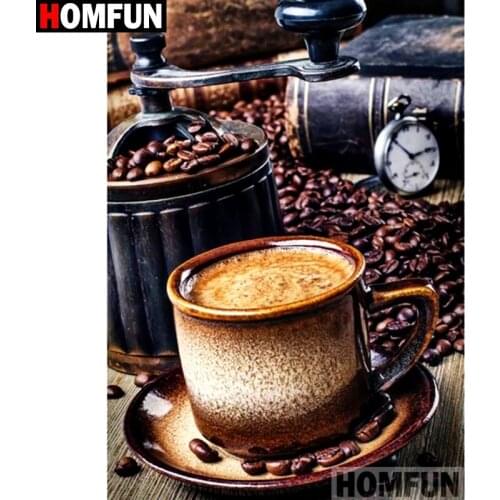HOMFUN Full Square/Round Drill 5D DIY Diamond Painting "Coffee cup" Embroidery Cross Stitch 3D Home Decor Gift A12015