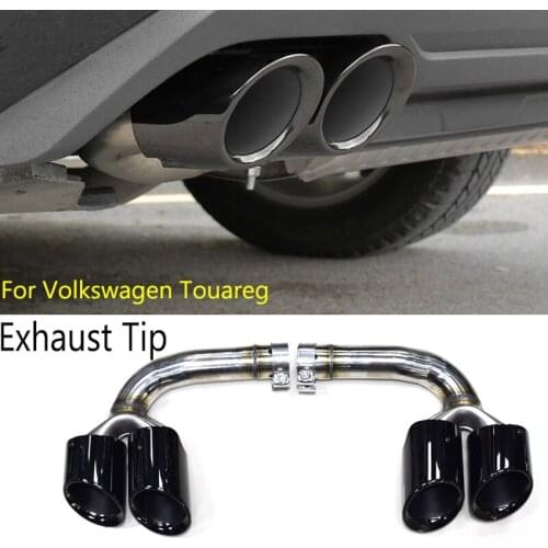 Car Accessories Exhaust Tip for Volkswagen Touareg 2.0t 3.0t in 2019-2020 Black stainless steel Muffler tip Car Exhaust pipe