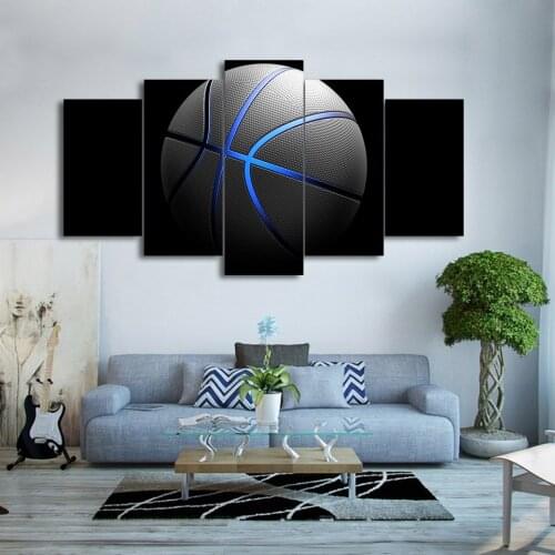 Basketball Sport Basket Goal Painting Themed Canvas Wall Art Blue light Wall Pictures Gym Poster For Boys Room Decor