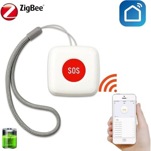 Tuya Zigbee Wireless Remote Control SOS Button Alarm Emergency Help Alarm Elderly And Children Work with ZigBee Gateway