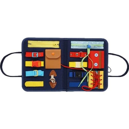 Popular Baby Busy Board Montessori Develop Basic Skills 14 in 1 Learn to Dress Educational Learning Toys Activity Board For Kids