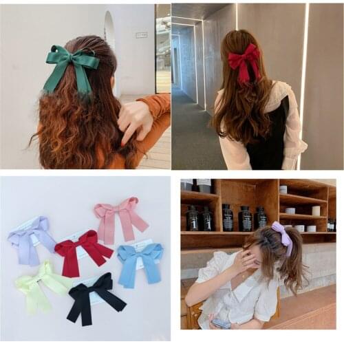 Big Large Ribbon Bow Hairpin Women Fashion Hairgrips Girls Cute Hair Clips Trendy Barrettes Casual Hair Accessori Ladies заколки