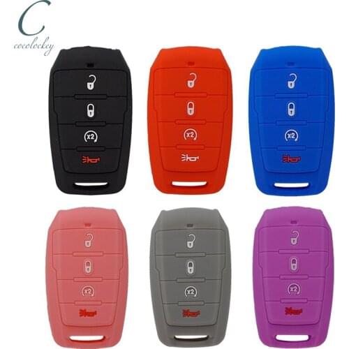 Xinyuexin Silicone Rubber Car Key Case Cover Shell for Dodge RAM 1500 Limited LongHorn 2019 2020 4 Button