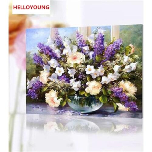 Lavender Flowers DIY Handpainted Oil Painting Digital Painting by numbers oil paintings chinese scroll paintings Home Decoration