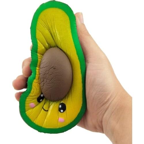 1Pc Squishy Rebound Simulation Avocado Pinch Toy, Cartoon Chocolate Man Decompression Toy for Kids or Toddlers G2AE