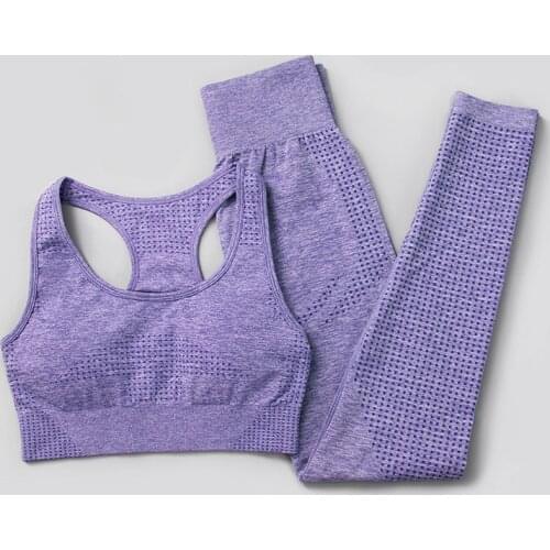 Vital Seamless Yoga Set 2-Piece Bras+Seamless Leggings Push Up Pants Exercise Padded Workout Running Suit Sportswear Athletic