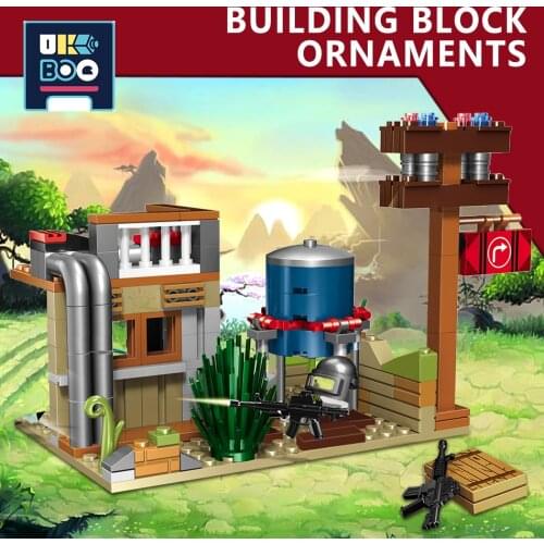 UKBOO 249PCS Military Battlefield Scenes Game Building Block Chemical Factory Army Figures Bricks Construction Toys for Children