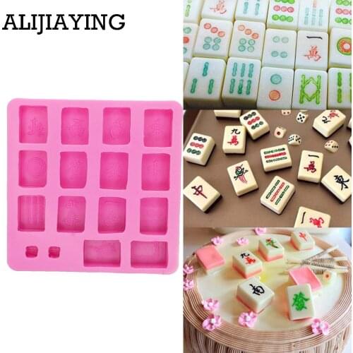 M0191 Dice Mahjong Chocolate Mold Silicone Cake Chocolate Soap Pudding Candy Ice Cookie Biscuit Mold Mould Pan Bakeware