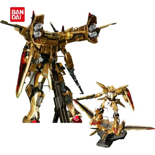 Bandai Gundam Anime Figure MG 1/100 ZGMF-X19A INFINITE JUSTICE GUNDAM Electroplate Shiny Gold Toy Model Action Toy Figures Toys
