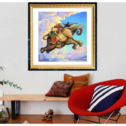 Needlework Diy Diamond Painting Cartoon Dream Big Dumbo Square 40*40 Drill Full Rhinestone Cross Sticker Painting Mural Decor