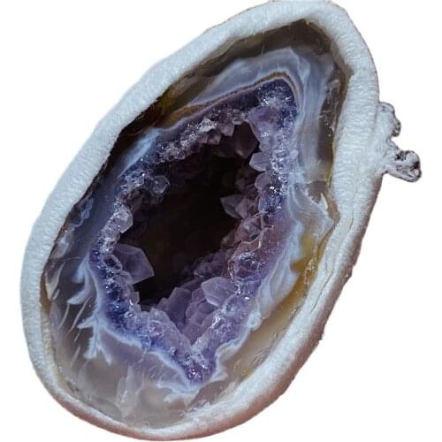 Natural Purple Agate Geode Crystal Box For Home Decoration Reiki Healing Mineral Specimen Collection
