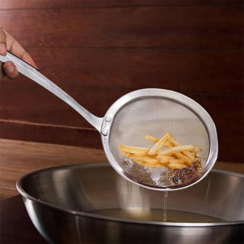 Stainless Steel Strainer Oil filter spoon hot pot skimming spoon Kitchen Wire Fine Mesh Oil Strainer Flour Sieve Colander