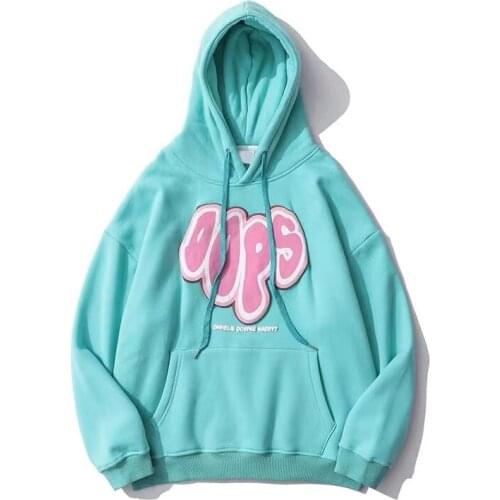 New Product Winter Japanese Sweet Women Hoodie Fashion Letter Dops Print Harajuku Sweatshirt Long Sleeves Blue Pullover Female