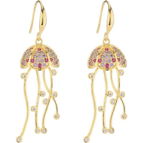 New Arrival Fashion Elegant Jellyfish Earring New Year Gift For Girl High Quality Sparkling Cubic Zirconia Female Earrings