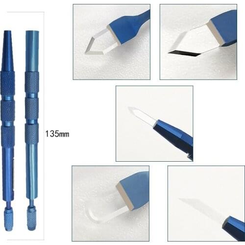 Ophthalmic Knives Double Lancet Blades Crescent Knife Veterinary Ophthalmic Eye Instrument