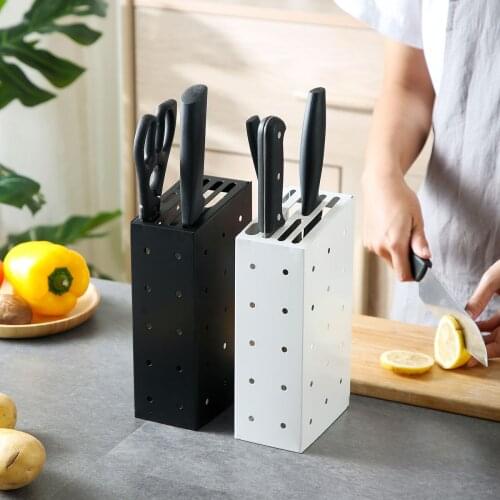 Knife rack shelf wall-mounted kitchen utensils multifunctional kitchen knife storage rack free perforation drain rack
