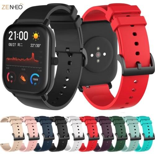 20mm offical Silicone WatchBand for Huami Amazfit GTS Strap Replacement bracelet Strap for Huami Amazfit BIP youth / BIP lite