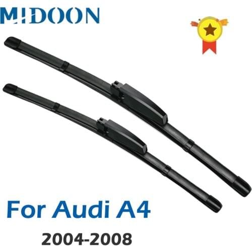 MIDOON Wiper LHD Front Wiper Blades For Audi A4 B7 S4 RS4 2004 - 2008 Windshield Windscreen Front Window 22"+22"