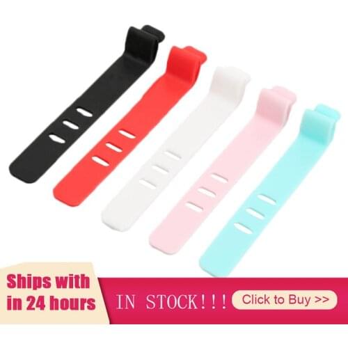Silicone Headphones Cable Winder Straps Soft USB Wire Cable Tie Storage Holder Organizer Earphone Clips Silicone Clamp