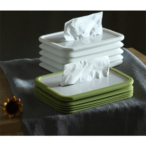 Foldable Silicone Home Napkin Organizer Tissue Box Wet Tissue Holder Baby Wipes Paper Storage Box Paper Towel Dispenser