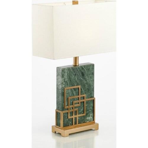 Post-modern Luxury Green Marble Fabric E27 Table Lamp For Living Room Bedroom Model Room Deco H 60cm Ac 80-265v 1433