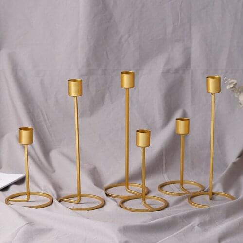 Modern Iron Candle Holder Candlestick Ornaments Wedding Party Banquet Decoration
