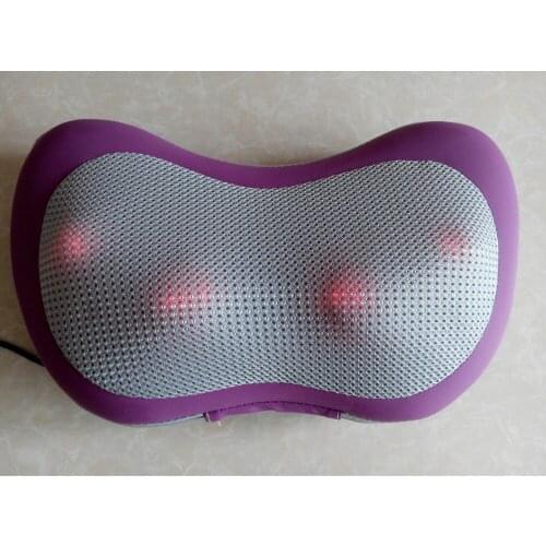 Violet four heating plastic balls with DC12V 2A adopter/cigarette lighter to lumbar shiatsu neck home/car massage cushion
