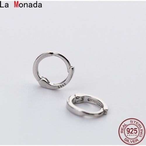 La Monada Silver Hoop Earrings Small 925 Sterling Silver Earrings Woman Girl Minimalist Plain Silver 925 Earrings Piercing