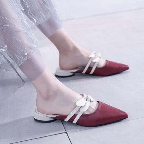 Womens slippers spring new Fashionable half drag soft bottom non-slip comfortable skin-friendly sweet bow fresh shoes U30-05