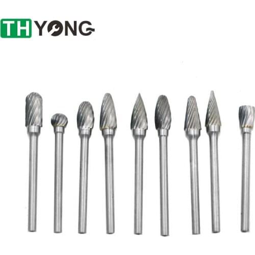 10PC Tungsten Steel Router Drill Carbide Grinding Cutter Rotary Burrs Tool Diamond Cut Carving Metalworking Milling Polishing