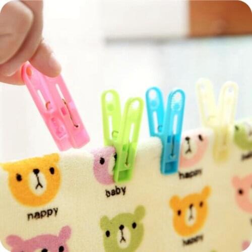 20pcs / pack Plastic Clothespins Clothes Pegs Laundry Hanging Pin Clip Household Clothespins Socks Underwear Drying Rack Holder