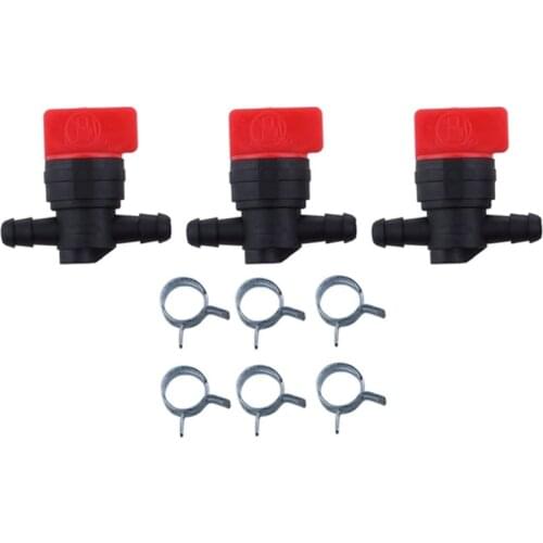 3PCS 494768 698183 Fuel Shut Off Valve with Clamp for 1/4 inch Fuel Line Briggs & Stratton Murray Toro Lawn Tractor