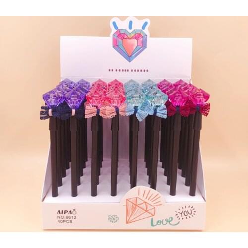 40pcs/lot creative fashion Korean gel pen candy color Diamond Crystal water ink pencil school office supplies stationery gift