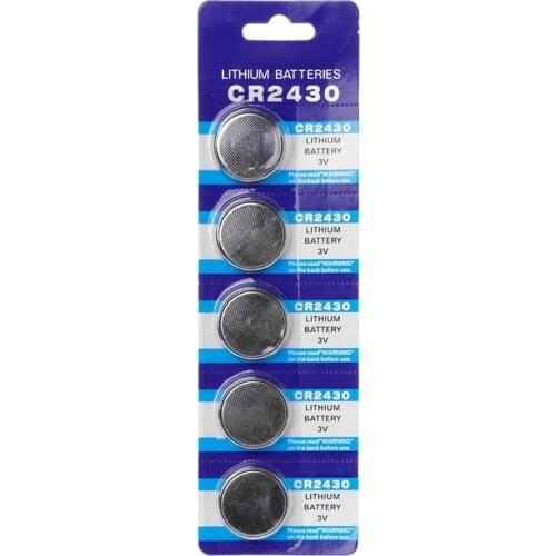 5PCS Button Battery CR2430 3V Electronic Lithium Coin Cell Batteries DL2430 BR2430 ECR2430 KL2430 EE6229 Watch Toy 50LA