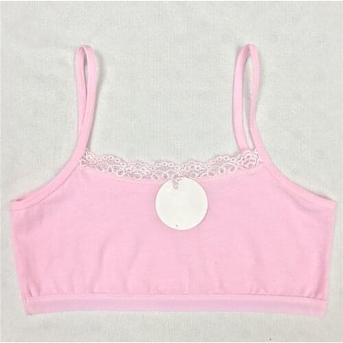 5pcs/lot Cotton Baby Girls Bras Adolescence Young Girls Wireless Underwear Training Puberty Bras Lace Undergarment Clothes