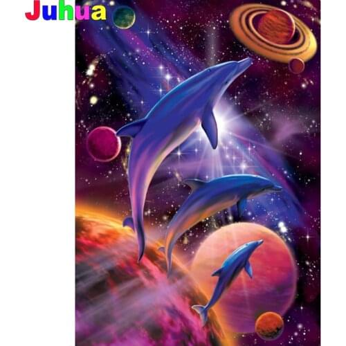 Dolphin DIY diamond painting,full,square,round Outer Space planet diamond embroidery mosaic diamond stitch 5d diy home decor