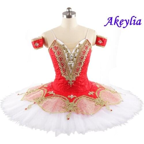 High quality Red White YAGP tutu womens ballet costume dress Gorgeous Stage pancake tutu Professional Ballet Tutu for Girls