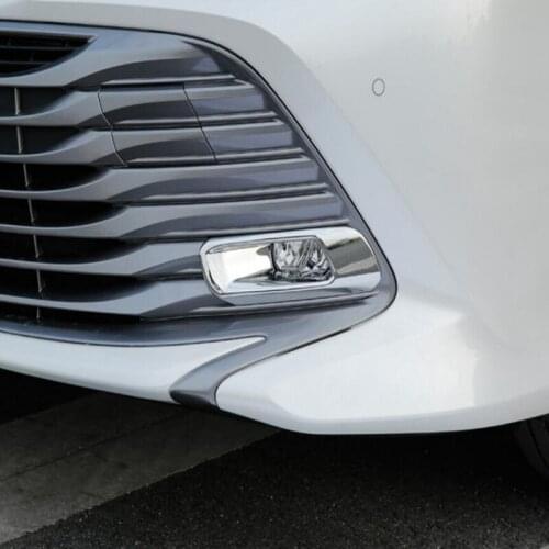 Free Shipping! For Toyota Camry 2018 2PCS ABS Chrome Car Front & Rear Fog Lamps Cover Trim Fog Lamp Light Shade Trim Car Styling