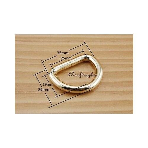 D ring d-rings purse ring Webbing Strapping metal light gold 1 inch 12pcs AB43