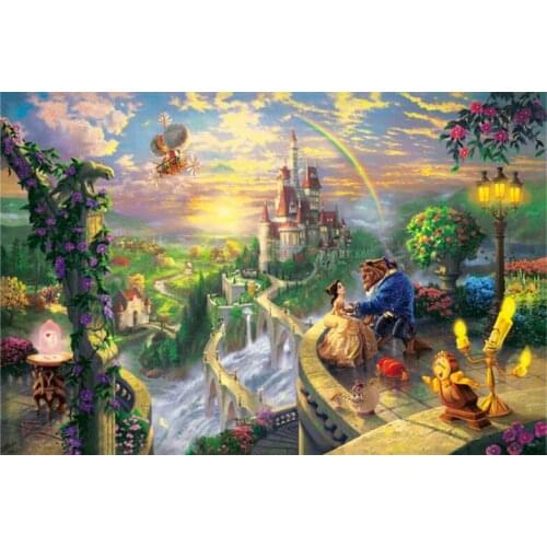 Beauty and the beast The wooden puzzle 1000 pieces ersion paper jigsaw puzzle white card adult childrens educational toys