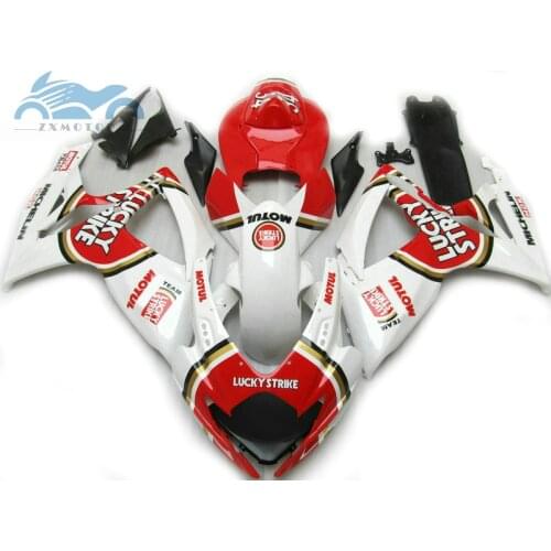 Injection Fairing kits for Suzuki GSXR 600 2006 2007 GSXR600 750 motorcycle sport fairings set GSXR750 K6 06 07 red Lucky Strike