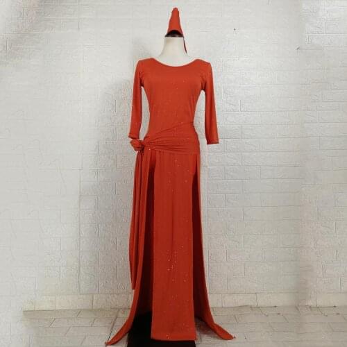 Baladi Shaabi Costume Set Women 3 Piece Belly Dance Performance Show Outfit Loose Long Robe With Belt 2020 New