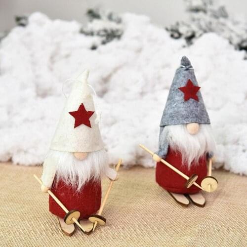 Creative Christmas Gnome Skiing Santa Doll Home Restaurant Hanging Pendant Party Xmas Tree Decoration Supplies