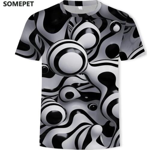Summer fashion mens T-shirt 3D geometric printing casual T-shirt abstract clothing Asian size S-6XL mens T-shirt