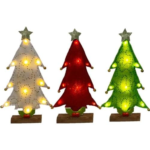 Mini Christmas Tree 32cm Desktop Ornaments With LED Lamp Glowing Christmas Tree Christmas Home Decoration