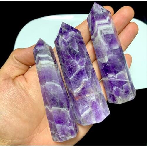 Natural Dream Amethyst Healing Stone Energy Ore Mineral Obelisk Home Decor Ornaments